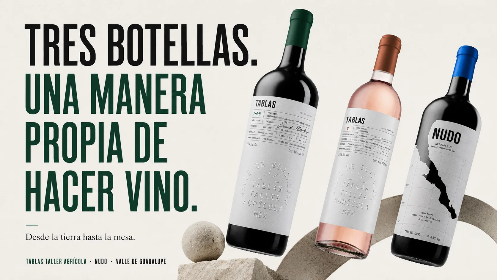 Claim · tres botellas, una manera