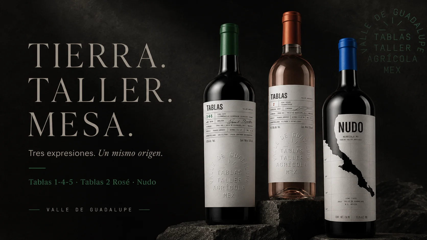 Exploración oscura — tierra, taller y mesa