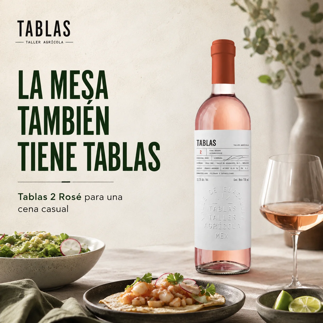 Tablas 2 Rosé en la mesa