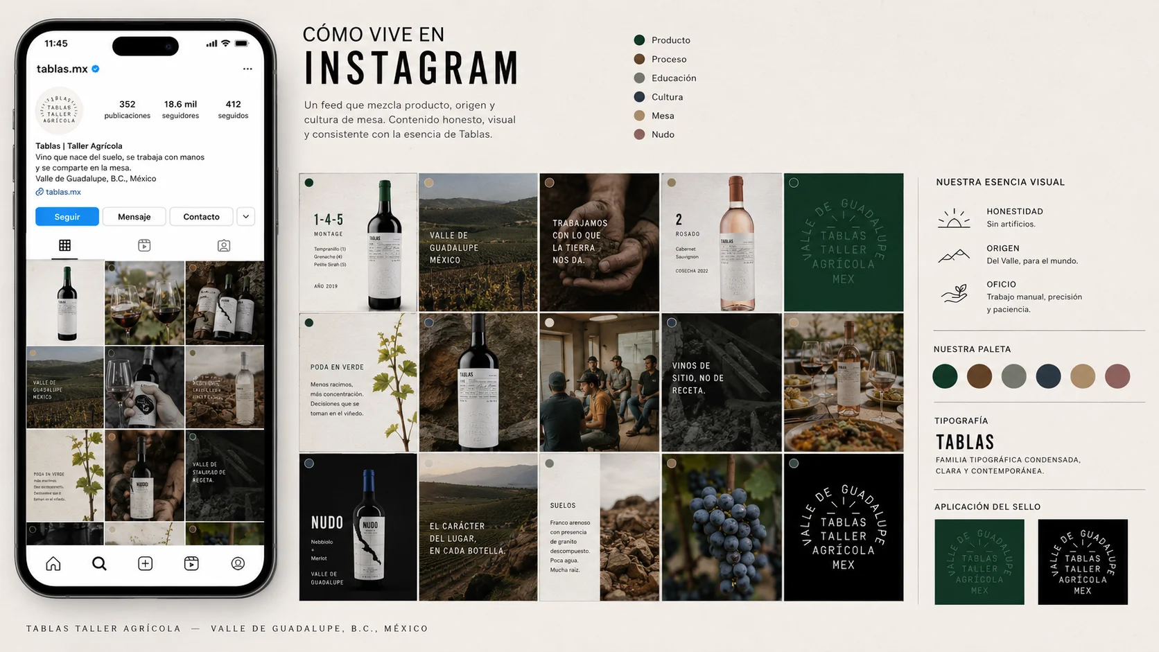 Mockup de feed de Instagram de Tablas Taller Agrícola
