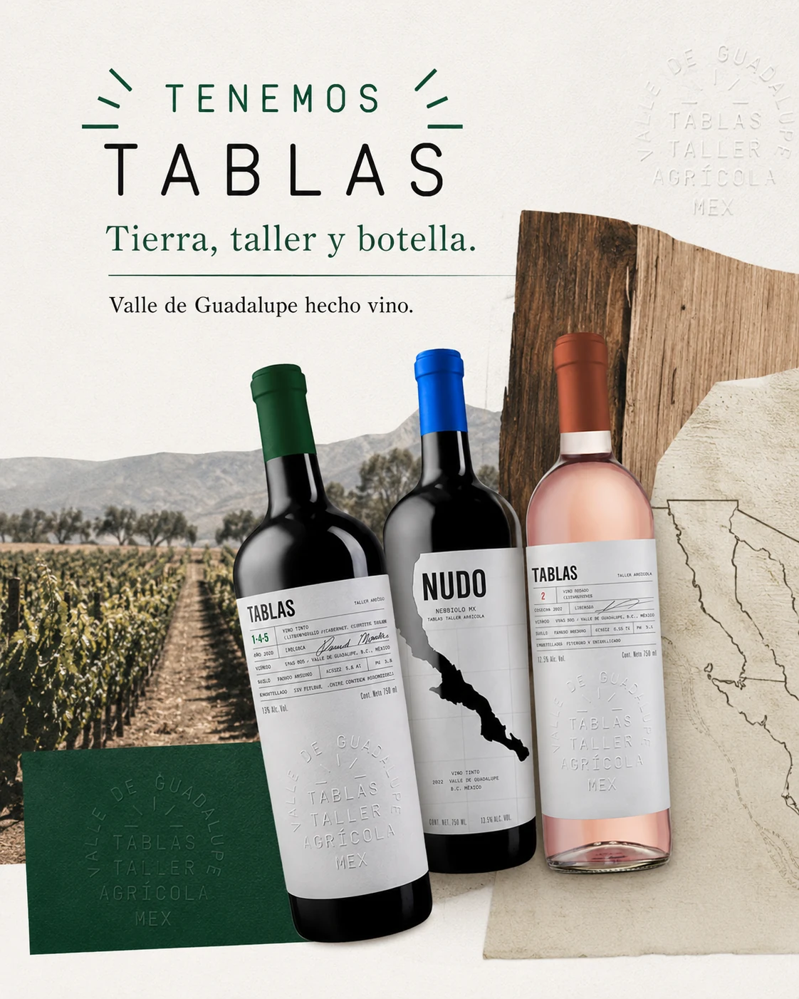 Post · Tierra taller y botella